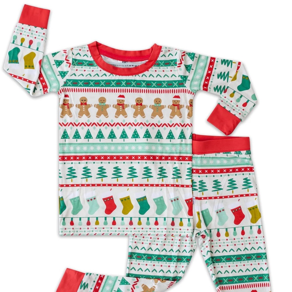 Littles Sleepies Original Fair Isle Christmas pajamas size 5/6